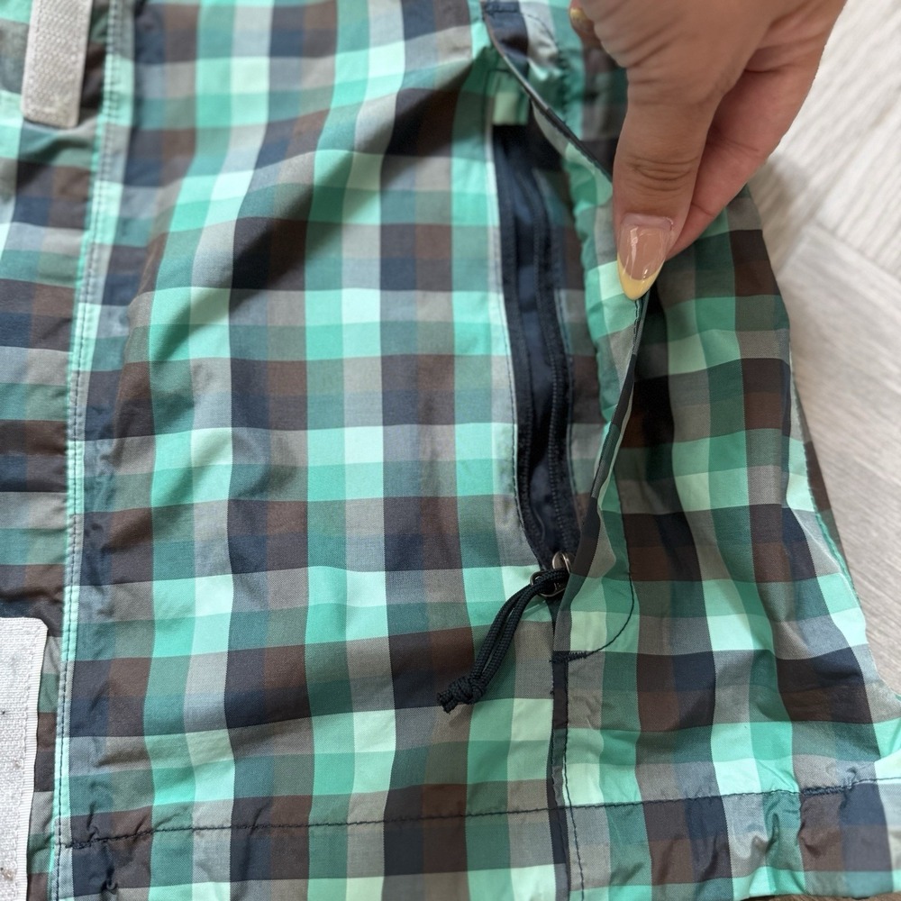 The North Face Women's HyVent Hooded Jacket Plaid Green Full Zip Small - Picture 9 of 12